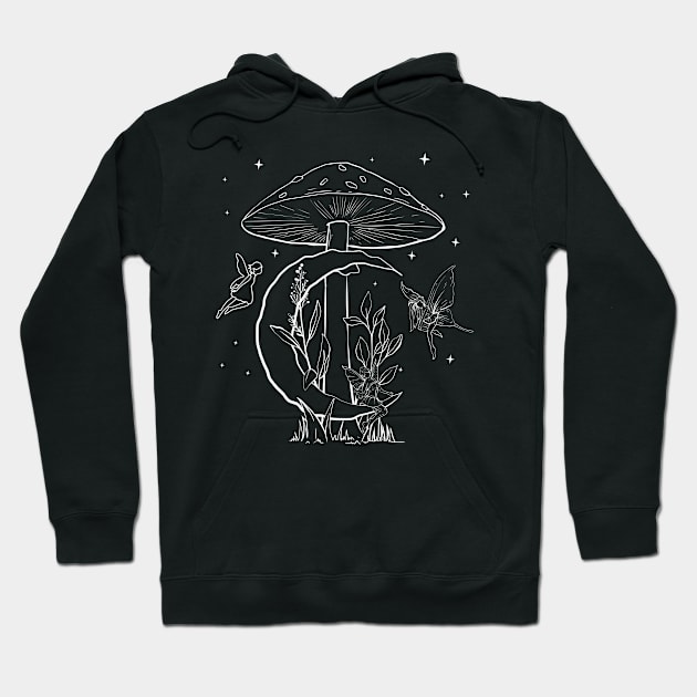 Fairycore Aesthetic Fairy Mushroom Moon Fairies Hoodie by Alex21